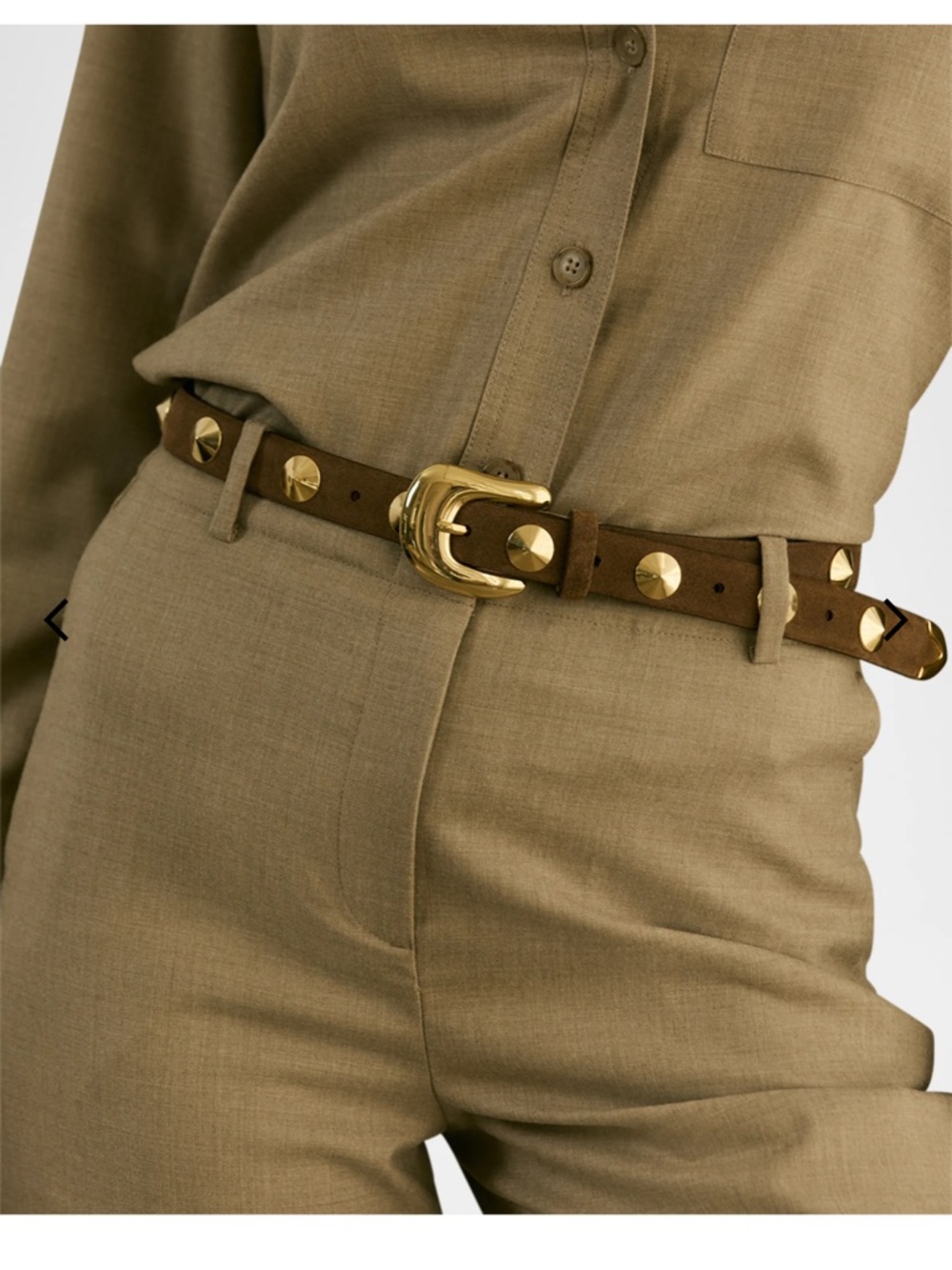 Aureum collective Studded Brown Leather Belt